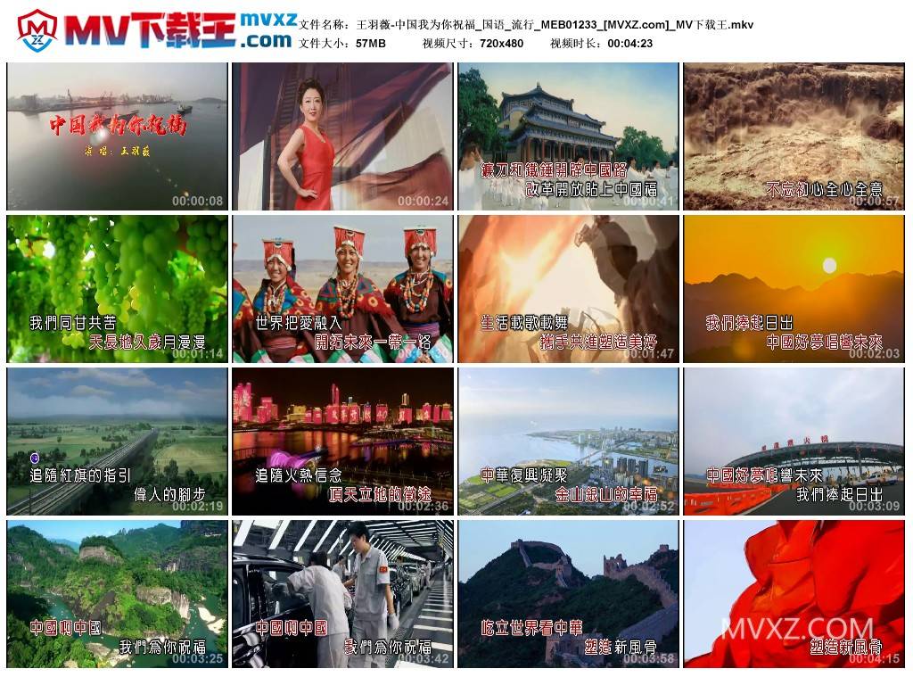 王羽薇-中国我为你祝福_国语_流行_MEB01233